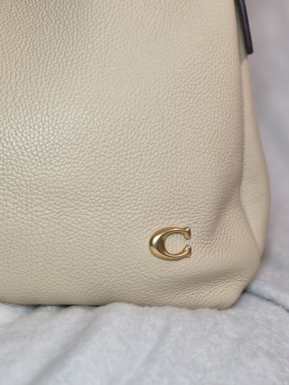 COACH Lana LARGE Shoulder Bag in Ivory Polished Pebble Leather - Picture 3 of 11